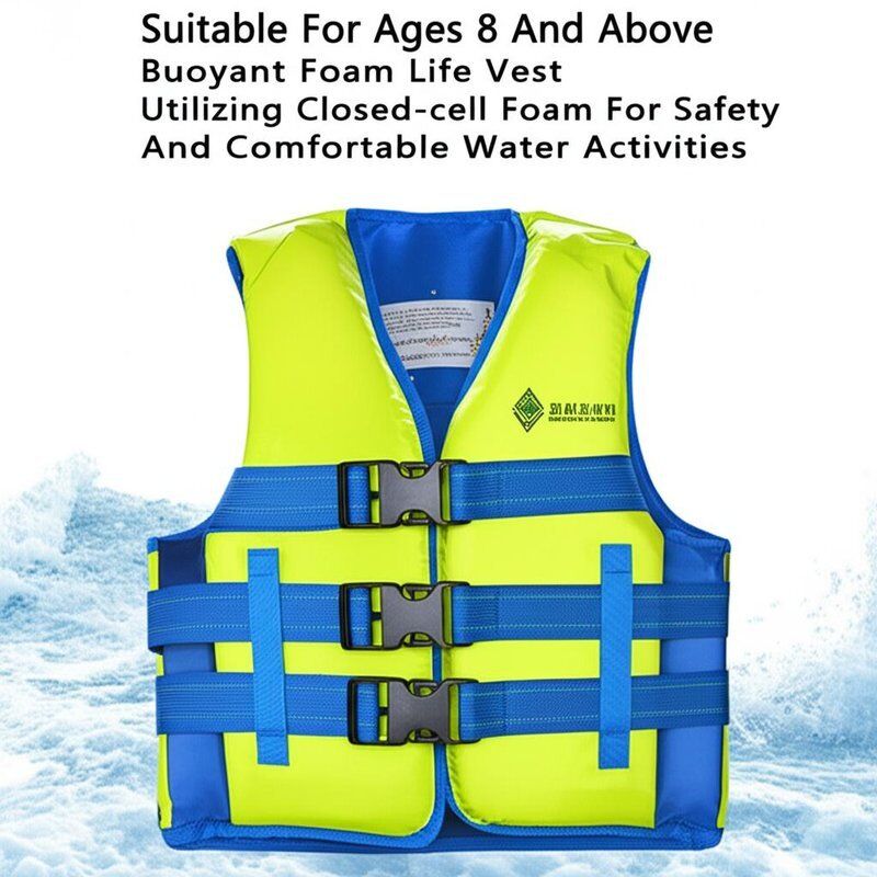 Suitable For Ages 8 And Above Buoyant Foam Life Vest Utilizing Closed-cell Foam For Safety And Comfortable Water Activities