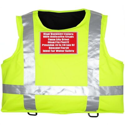 Chaleco salvavidas de espuma con colores de alta visibilidad y tiras reflectantes, proporciona de 15 a 20 libras de fuerza de flotación, ideal para la seguridad en el agua